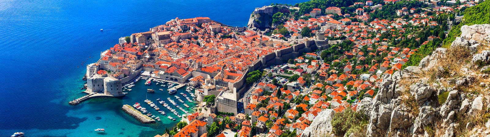 Aerial view of Dubrovnik that can be enjoyed on an escorted Croatian vacation