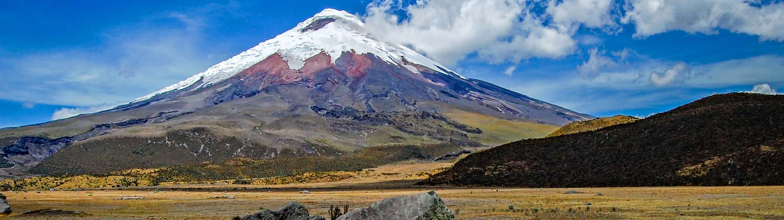 View of the Cotopaxi volcano in Cotopaxi National Park that can be enjoyed on a Ecuador vacation