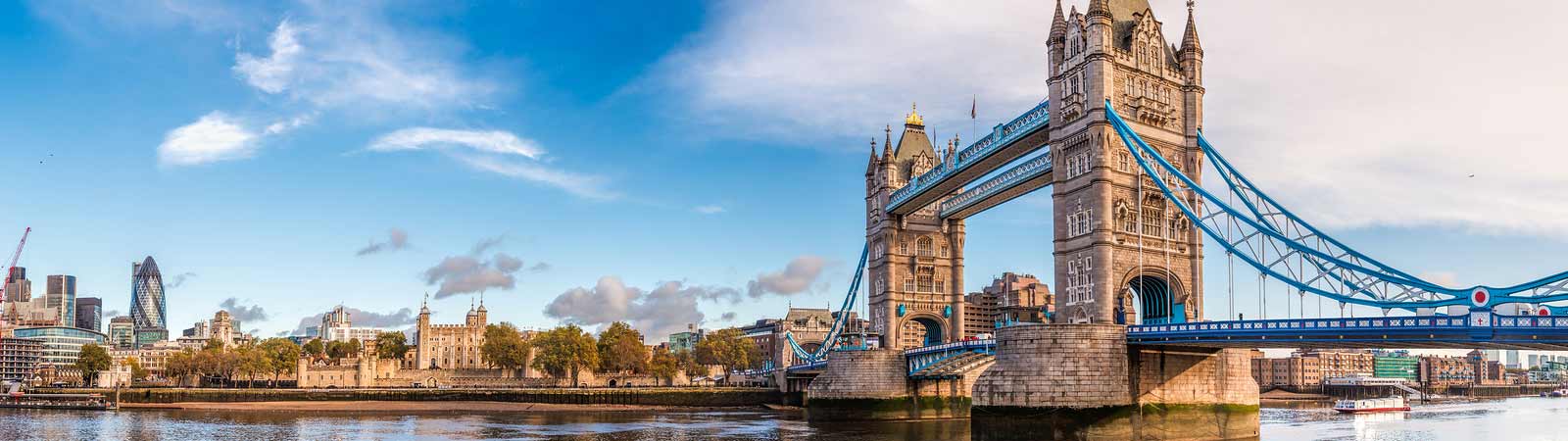 Panoramic view of London and the Thames river on an escorted Great Britain vacation