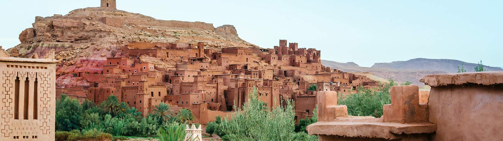 Panoramic view of an ancient fortified village on a Morocco vacation