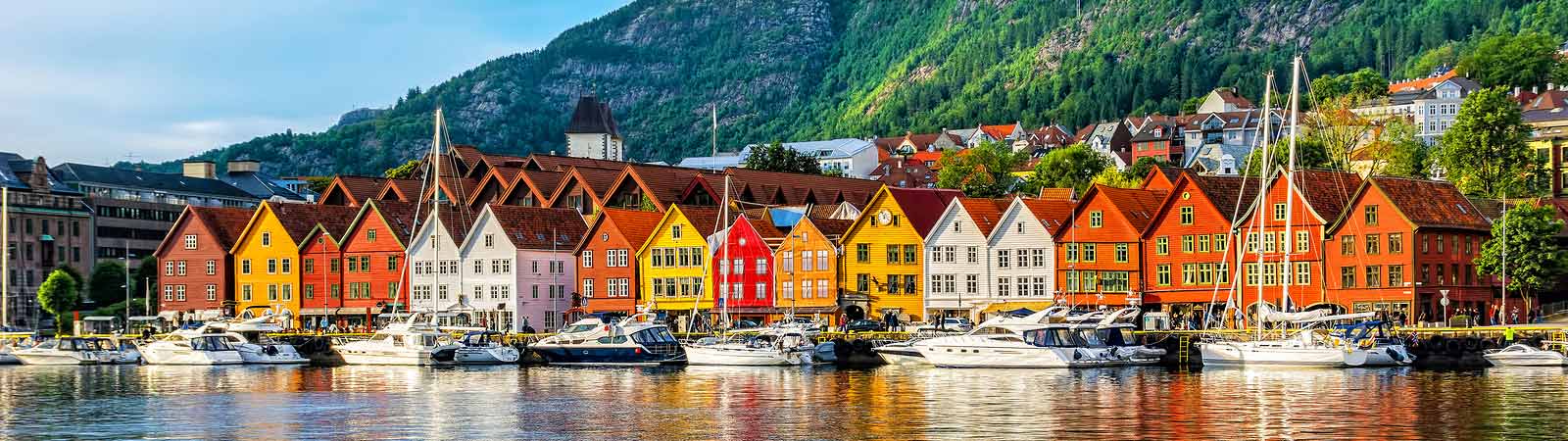 Panoramic view of the Norwegian coastline on an escorted Norway vacation