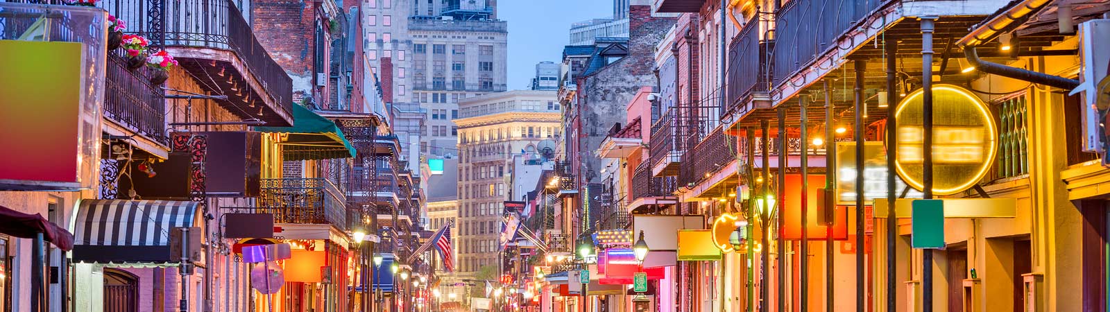 Explore Bourbon Street in New Orleans on a southern United States escorted vacation