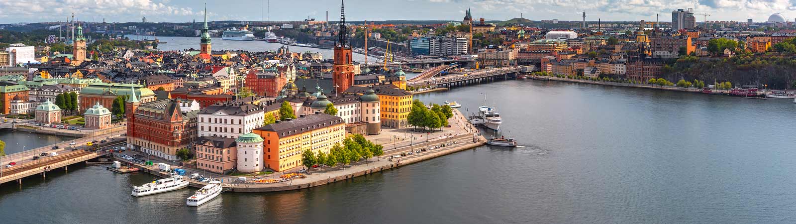 Aerial view of the Stockholm's Gamla Stan on an escorted Sweden vacation